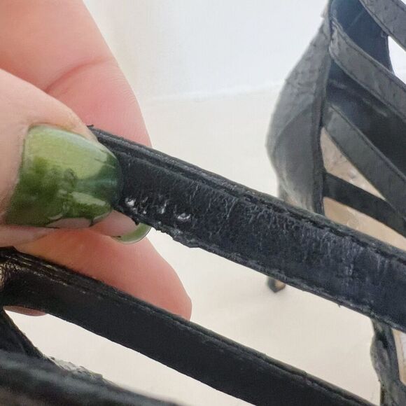 Vince Camuto Kamella High Heel Open Toe Caged Gladiator Sandals Black  Size 8.5 - Picture 4 of 8